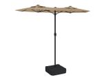 Vidaxl Ombrellone Doppio Taupe 316X145 Cm