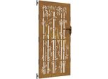 Vidaxl Cancello Da Giardino 85X175 Cm In Acciaio Corten Design Bambù