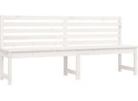 Panchina Da Giardino Bianca 201,5 Cm In Legno Di Pino Massiccio