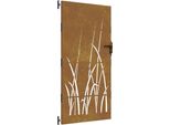 Vidaxl Cancello Da Giardino 85X200 Cm In Acciaio Corten Design Erba