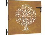 Vidaxl Cancello Da Giardino 85X75 Cm In Acciaio Corten Design Ad Albero