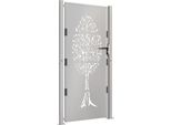 Vidaxl Cancello Da Giardino 105X180 Cm In Acciaio Corten Design Ad Albero