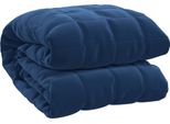 Vidaxl Coperta Pesata Blu 120X180 Cm 9 Kg Tessuto