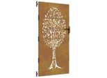 Vidaxl Cancello Da Giardino 85X200 Cm In Acciaio Corten Design Ad Albero