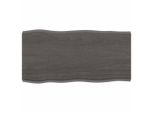 Piano Del Tavolo 80X40X2 Cm Rovere Massiccio Trattato Bordo Albero
