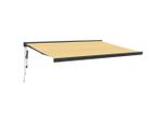 Vidaxl Tenda Da Sole Retrattile Gialla E Bianca 4,5X3 M In Tessuto E Alluminio