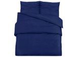 Vidaxl Set Di Biancheria Da Letto Blu Navy 140X200 Cm Microfibra Leggera