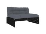 Vidaxl Divano Centrale Nero 120X80 Cm In Legno Di Pino Massiccio