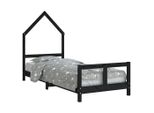 Vidaxl Letto Per Bambini Nero 80X200 Cm In Legno Di Pino Massiccio