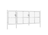 Cancello Da Giardino A Rete Argento 400X175 Cm Acciaio Zincato