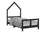 Vidaxl Letto Per Bambini Nero 80X160 Cm In Legno Di Pino Massiccio