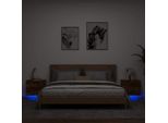 Vidaxl Comodini A Parete Con Luci Led 2 Pz. Rovere Fumé