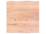 Piano Del Tavolo 40X40X2 Cm In Rovere Massiccio Trattato Bordo Albero