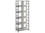 Libreria Grey Sonoma 78,5X33X188,5 Cm Materiale A Base Di Legno
