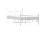 Vidaxl Struttura Letto Con Testiera E Pediera In Metallo Bianco 120X200 Cm