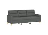 Vidaxl Divano 3 Posti Grigio Scuro 180 Cm In Tessuto