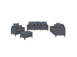 Vidaxl Set Di Divani 4 Pezzi Con Cuscini In Velluto Grigio Scuro