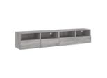 Pensili Tv 2 Pz. Grigio Sonoma 80X30X30 Cm Materiale A Base Di Legno