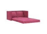 Divano A Terra Con Funzione Letto Rosso Vino 122X204X55 Cm In Velluto