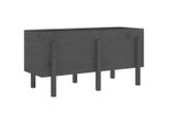 Vidaxl Letto Rialzato Grigio 121X50X57 Cm In Legno Di Pino Massiccio