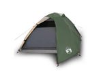 Vidaxl Tenda Da Campeggio A Cupola 3 Persone Verde Impermeabile