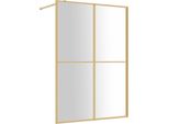 Vidaxl Schermo Doccia Per Cabina Doccia Esg Vetro Trasparente Golden 140X195Cm
