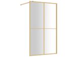 Vidaxl Schermo Doccia Per Cabina Doccia Esg Vetro Trasparente Golden 118X195Cm
