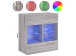 Pensile Tv Con Luci Led Grigio Sonoma 58,5X30X60,5 Cm