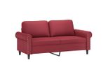 Vidaxl Divano A 2 Posti Rosso Vino 140 Cm In Pelle Finta