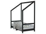 Vidaxl Letto Per Bambini Nero 70X140 Cm In Legno Di Pino Massiccio