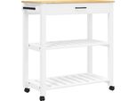 Carrello Da Cucina Monza 84X40X90 Cm In Legno Di Pino Massiccio