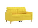 Vidaxl Divano 2 Posti Giallo Chiaro 120 Cm Tessuto