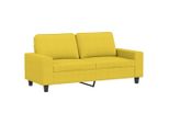 Vidaxl Divano A 2 Posti Giallo Chiaro 140 Cm Tessuto
