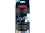 FABER-CASTELL 116415 FABER-CASTELL Black Edition Metallic Buntstifte Farbsortiert, 12 St.