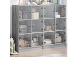 Vidaxl Libreria Con Ante Grigio Sonoma 136X37X109 Cm Materiale A Base Di Legno