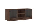 Mobile Tv Con Ante In Vetro Effetto Rovere Marrone 102X37X42 Cm