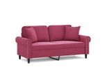 Vidaxl Divano A 2 Posti Con Cuscini Decorativi In Velluto Rosso Vino 140 Cm