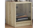 Comodini Con Ante In Vetro 2 Pz. Rovere Sonoma 35X37X42 Cm