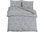 Vidaxl Set Di Biancheria Da Letto Grigio 135X200 Cm Cotone