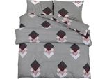 Vidaxl Set Di Biancheria Da Letto Grigio 220X240 Cm Cotone
