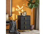 Sobuy Comodino, Comodino Con 3 Cassetti, Tavolino Moderno Per Camera Da Letto, Nero L40 X P40 X H63 Cm FBT115-L-SCH