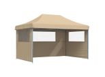 Vidaxl Tenda Per Feste Pieghevole Pop-Up Con 3 Pannelli Laterali Beige