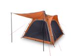 Vidaxl Tenda Da Campeggio 4 Persone Grigio E Arancione A Sgancio Rapido Impermeabile
