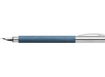 FABER-CASTELL 147140 FABER-CASTELL Ambition Edelharz PatronenfüLler Blau/Silber M (Mittel)