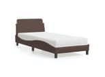 Vidaxl Letto Con Materasso "Dover"" Marrone 90X200 Cm In Pelle Finta"
