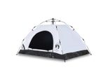 Vidaxl Tenda Da Campeggio 4 Persone In Tessuto Bianco Oscurante Sgancio Rapido