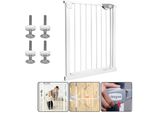 Yuenfong Cancelletto Di Sicurezza Per Porte Senza Foratura, Cancelletto Autochiudente Per Bambini, Apertura Bidirezionale A 180°, Bianco, Larghezza 75-55 Cm