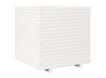 Vidaxl Fioriera Bianca 70X70X72 Cm In Legno Di Pino Massiccio