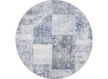 Tappeto Interiyou Lavabile Gent Blue ø 120 Cm Rotondo