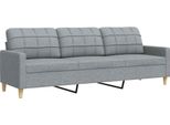 Vidaxl Divano 3 Posti Grigio Chiaro 210 Cm Tessuto